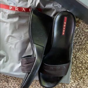 Authentic Prada Sport Wedge Slide Sandal 37.5